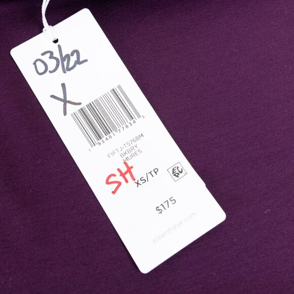 Eileen Fisher Fine Jersey Boat Neck Top Blackberry Purple XS - Picture 11 of 11